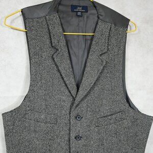 GORGEOUS Brooks Brothers 346 Gray Herringbone Wool Vest Waistcoat Size 40R